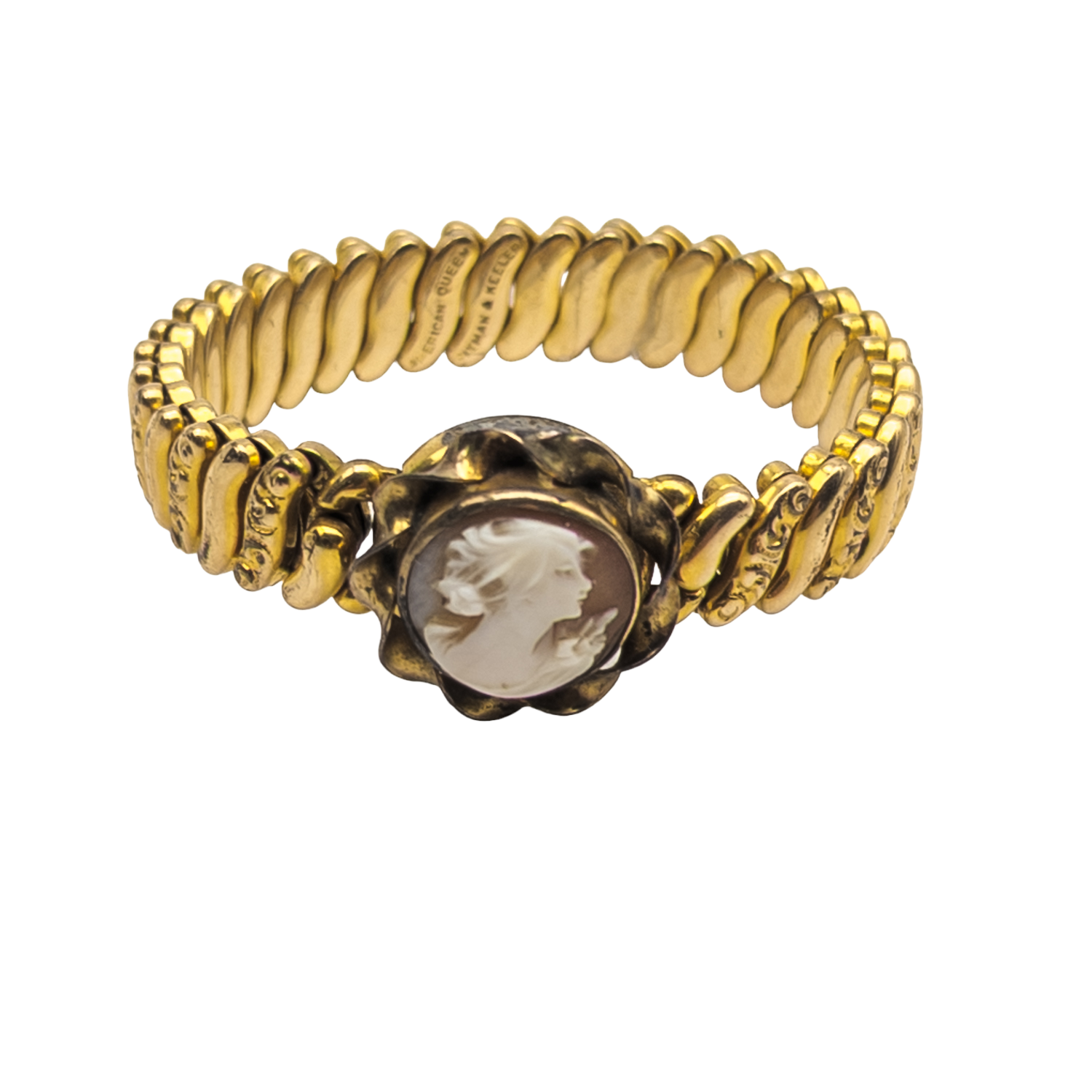 Vintage Gold Filled Expansion Cameo Bracelet