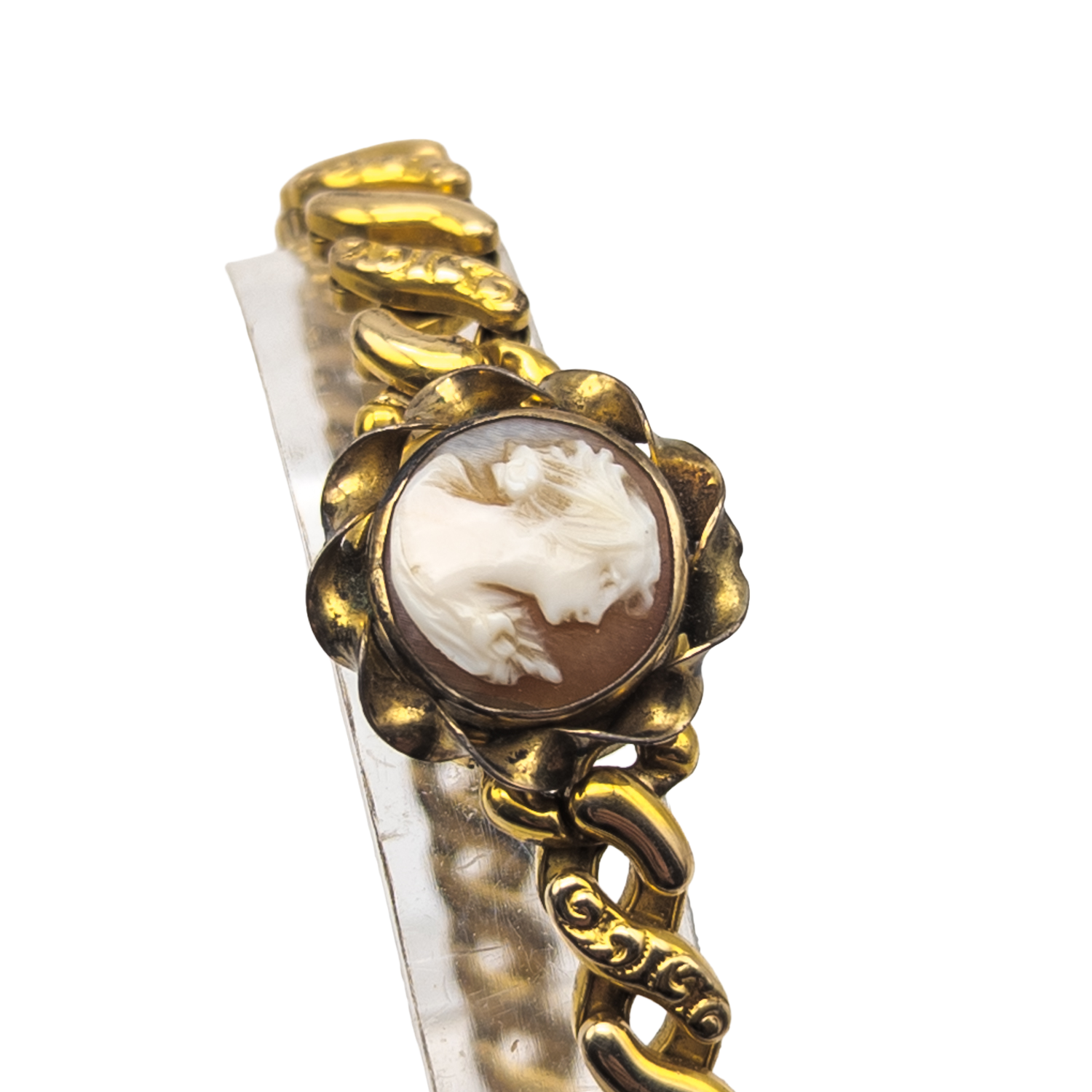 Vintage Gold Filled Expansion Cameo Bracelet