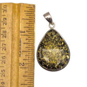 Sterling Silver Green Baltic Amber Pendant