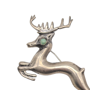 Vintage Taxco Sterling Silver Reindeer Brooch