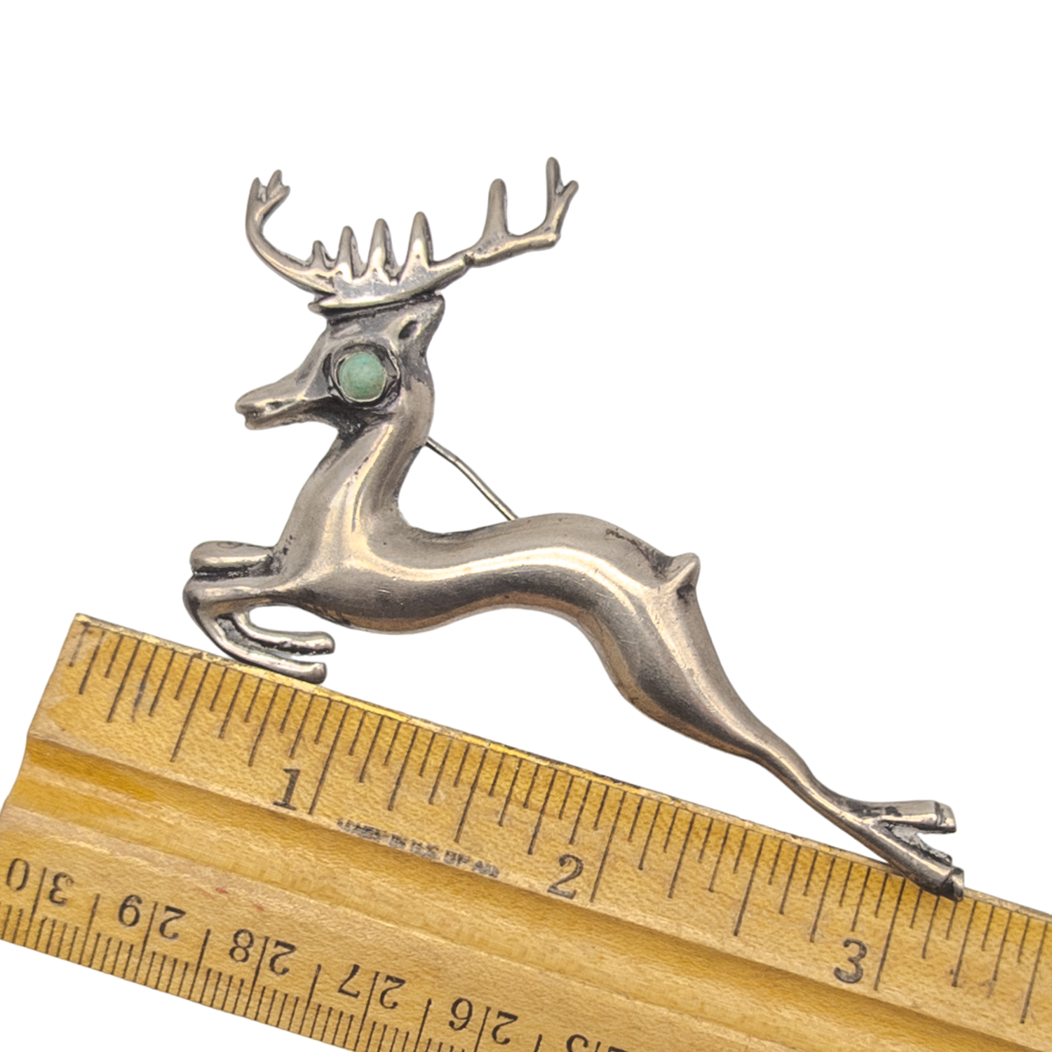 Vintage Taxco Sterling Silver Reindeer Brooch