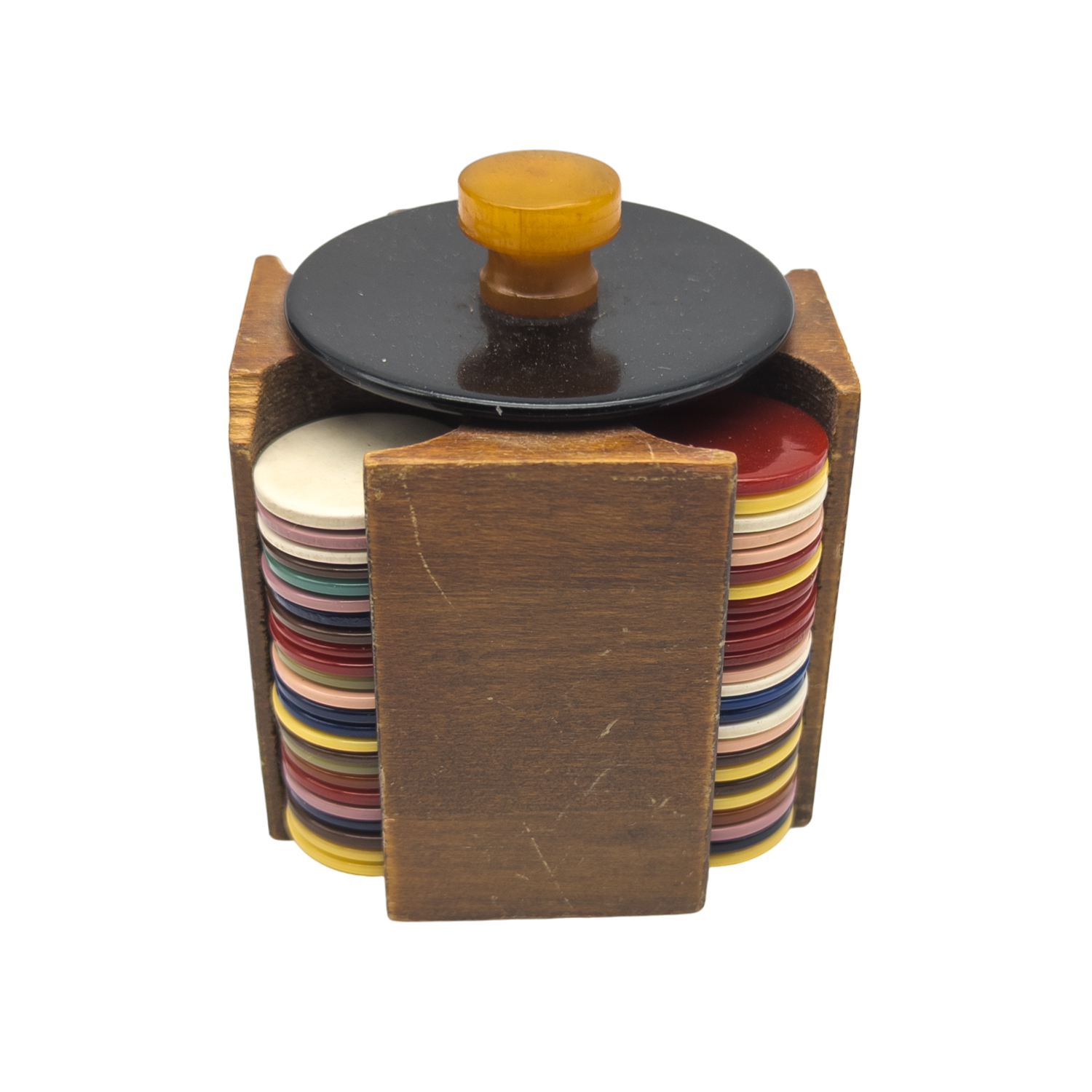 Vintage Bakelite Mini Poker Chip Caddy