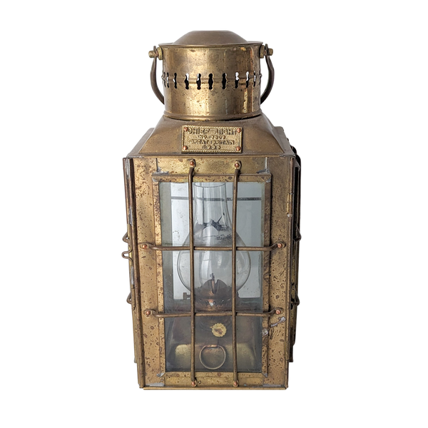 Vintage 1935 Brass Chief Light Ship Lantern – Ballyhoo Curiosity Shop