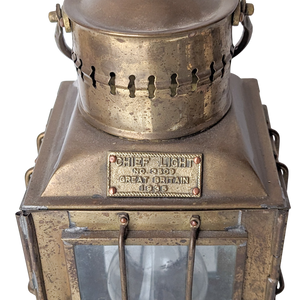 Vintage 1935 Brass Chief Light Ship Lantern