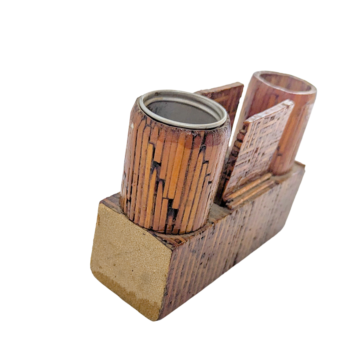 Vintage Matchstick Tramp Art Cigarette Caddy