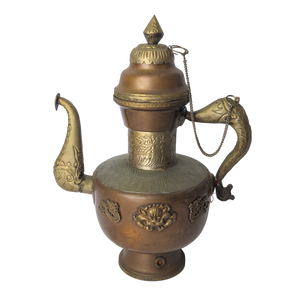 Antique Tibetan Copper Dragon Teapot