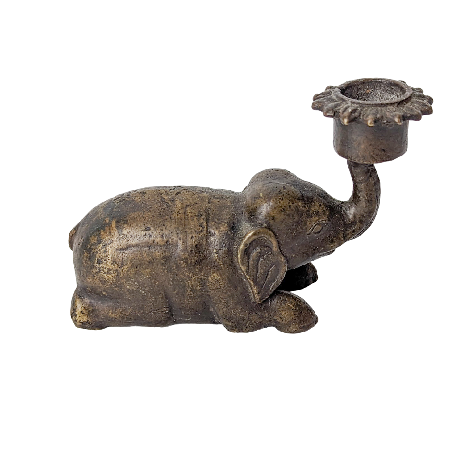 Vintage Bronze Elephant Candle Holder