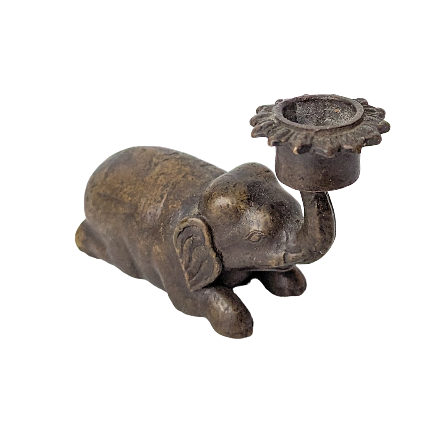 Vintage Bronze Elephant Candle Holder