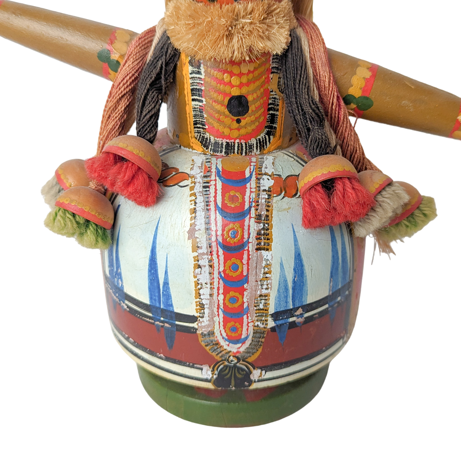Vintage Wood Kathakali Doll from India