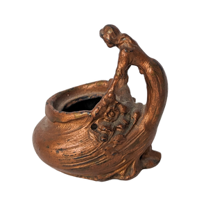 Antique Art Nouveau Cast Metal Incense Pot