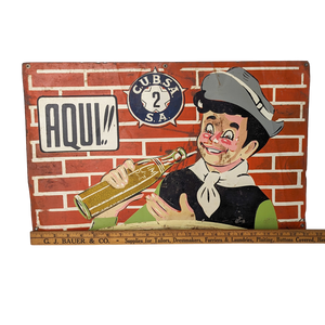 Rare Vintage Hand Painted Soda Ad Tin Sign