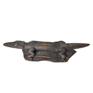 Vintage Sepik Carved Wood Crocodile from Papua New Guinea