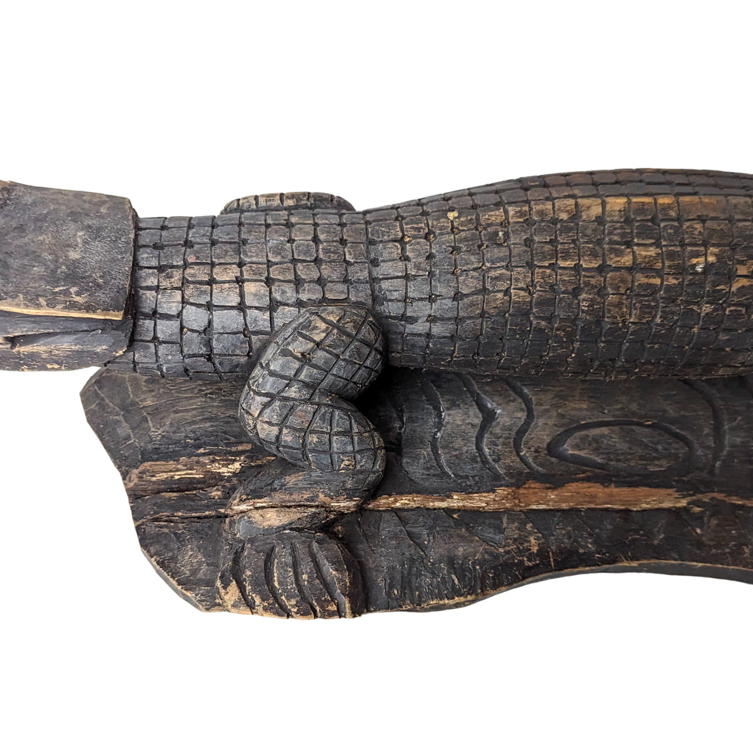 Vintage Sepik Carved Wood Crocodile from Papua New Guinea