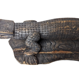 Vintage Sepik Carved Wood Crocodile from Papua New Guinea