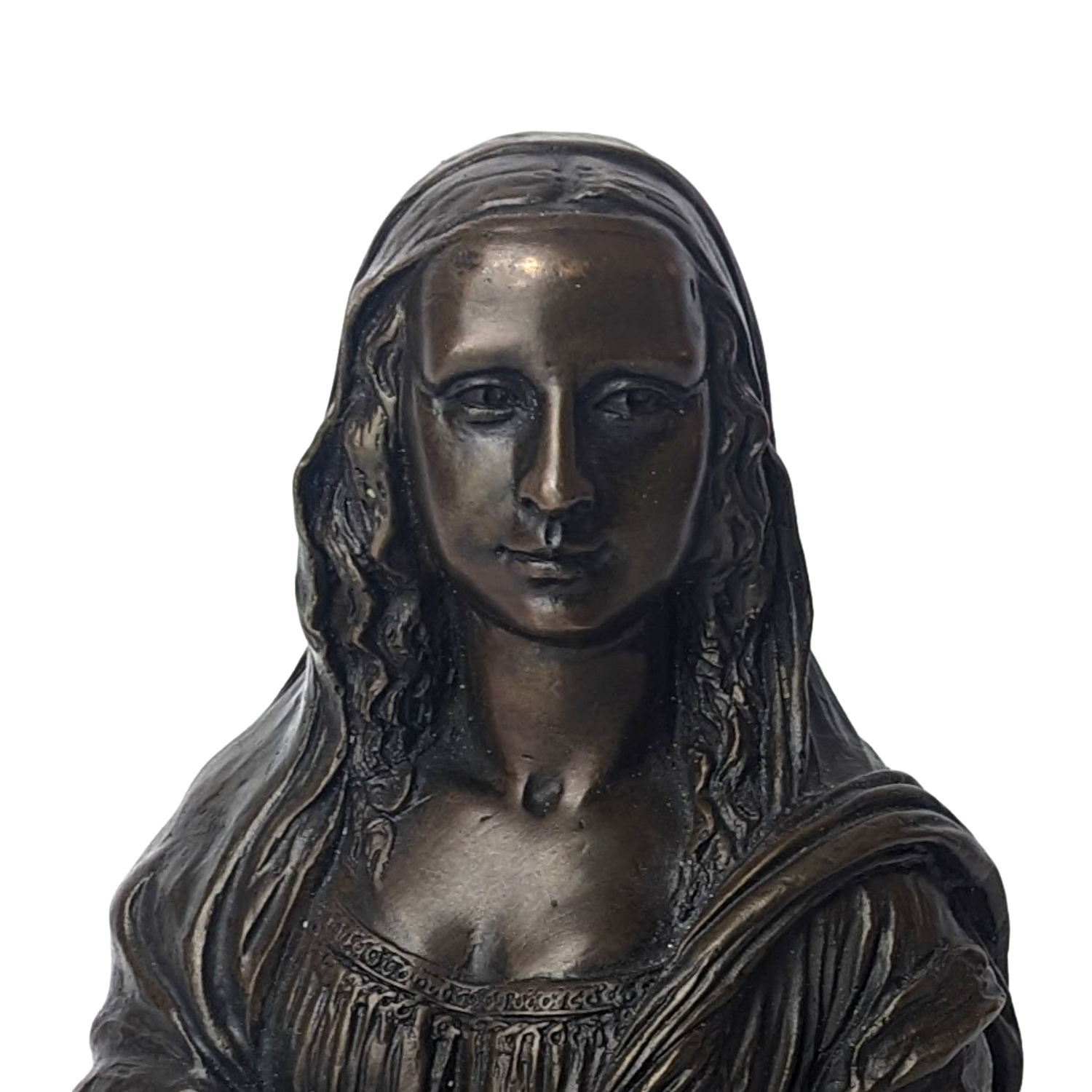 Vintage Bronze Mona Lisa Statue by European Bronze Finery