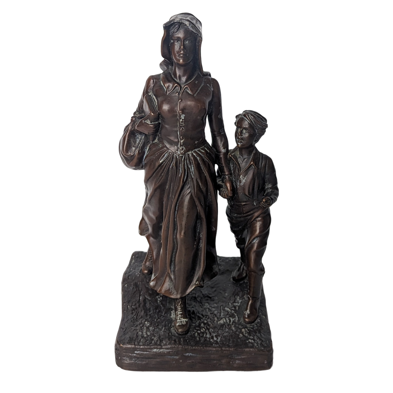 Antique Jenning Bros Bronze Pioneer Woman Statue