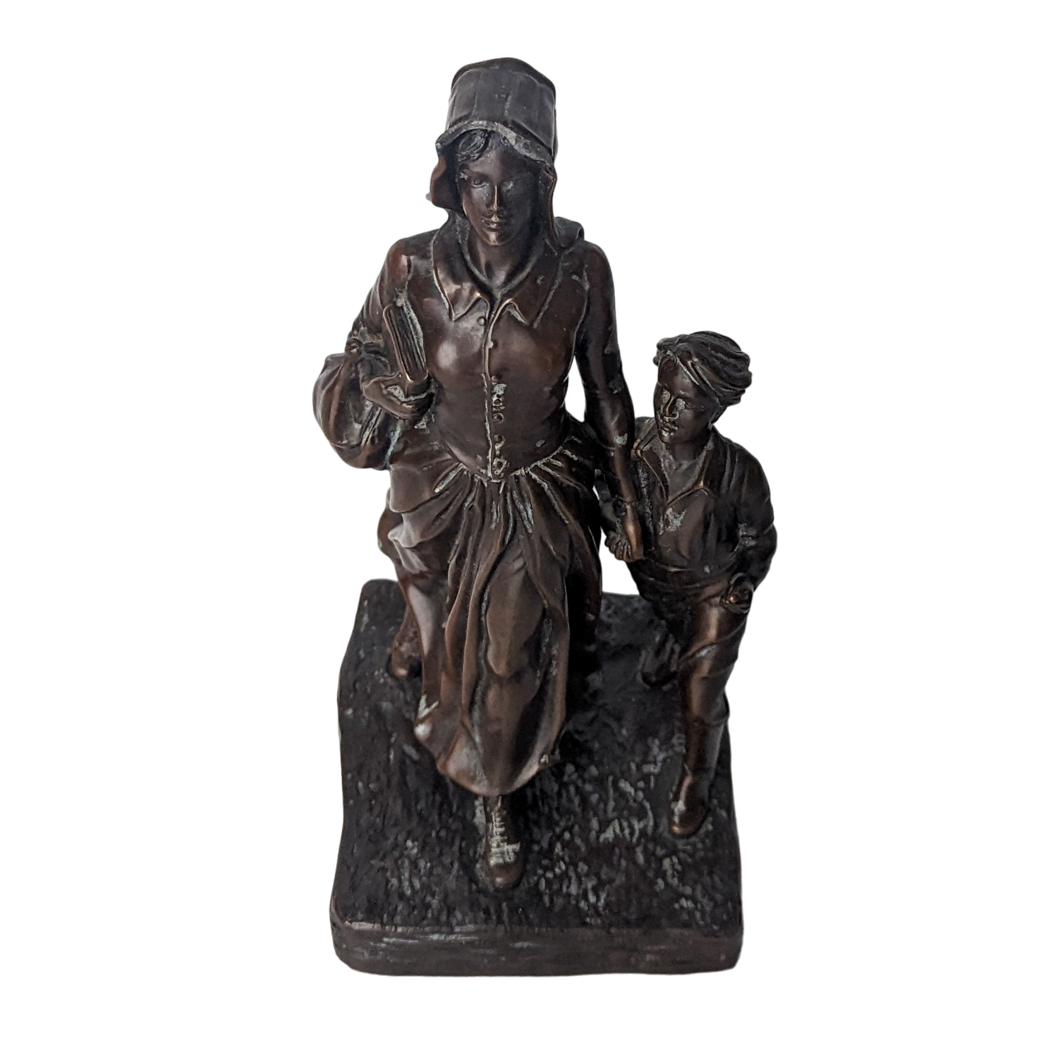 Antique Jenning Bros Bronze Pioneer Woman Statue