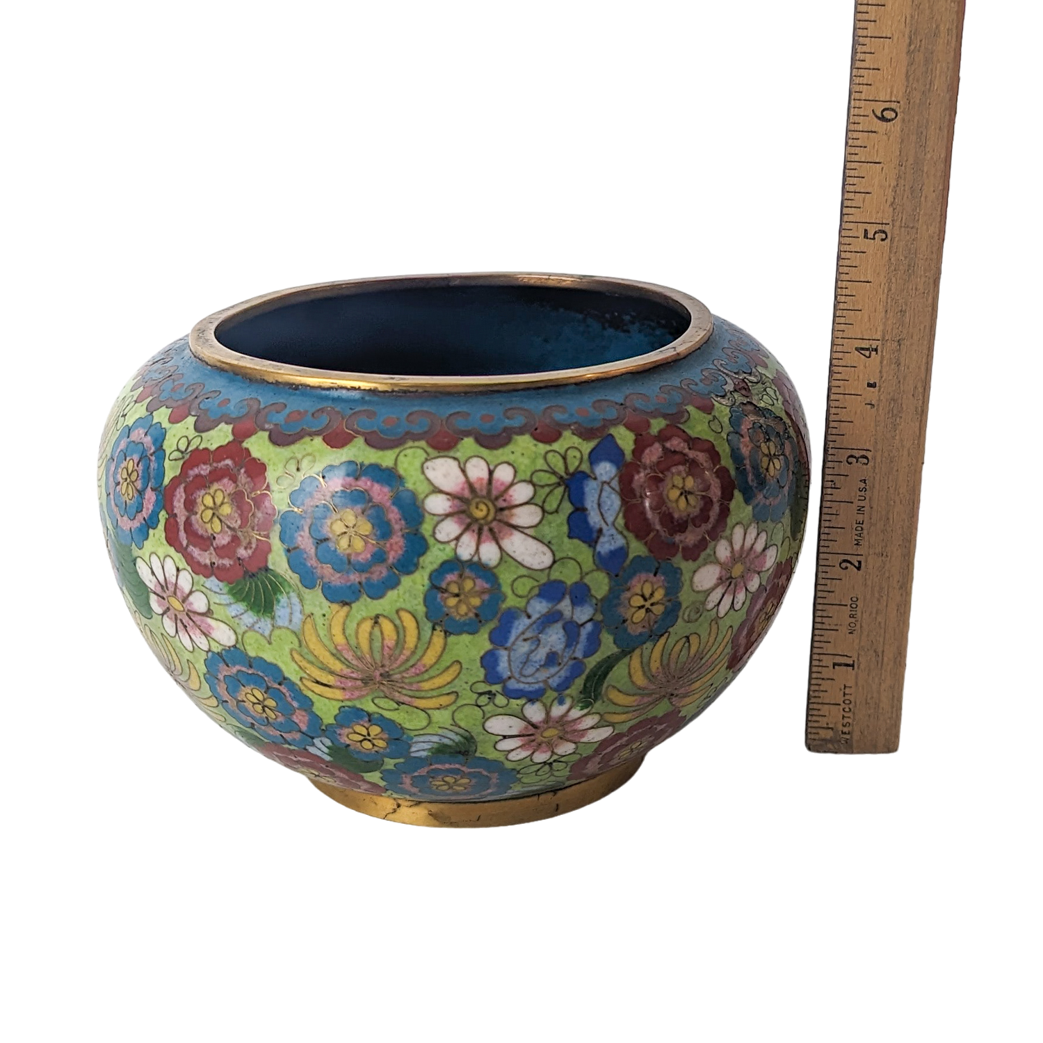 Antique Chinese Cloisonne Lotus Vase