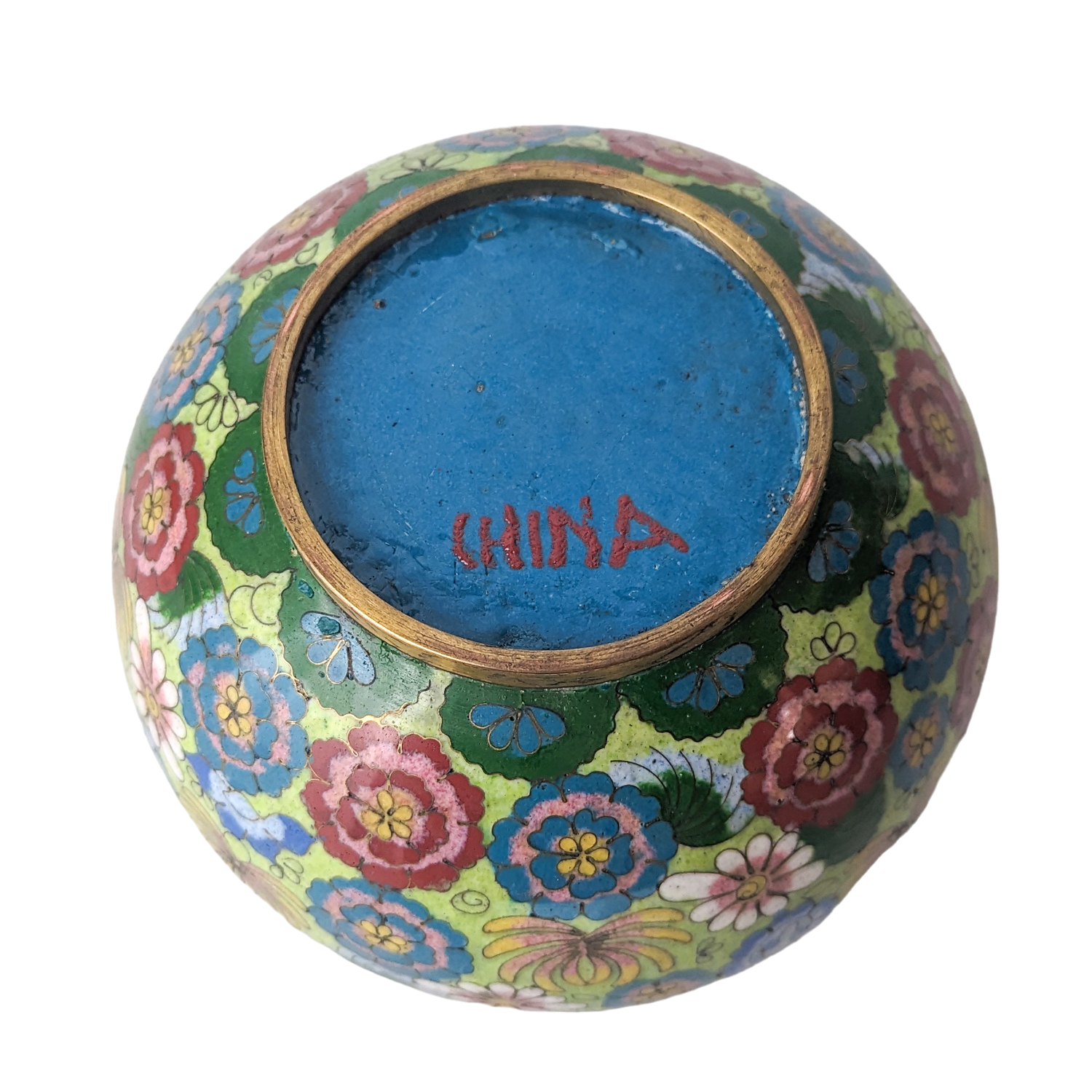 Antique Chinese Cloisonne Lotus Vase