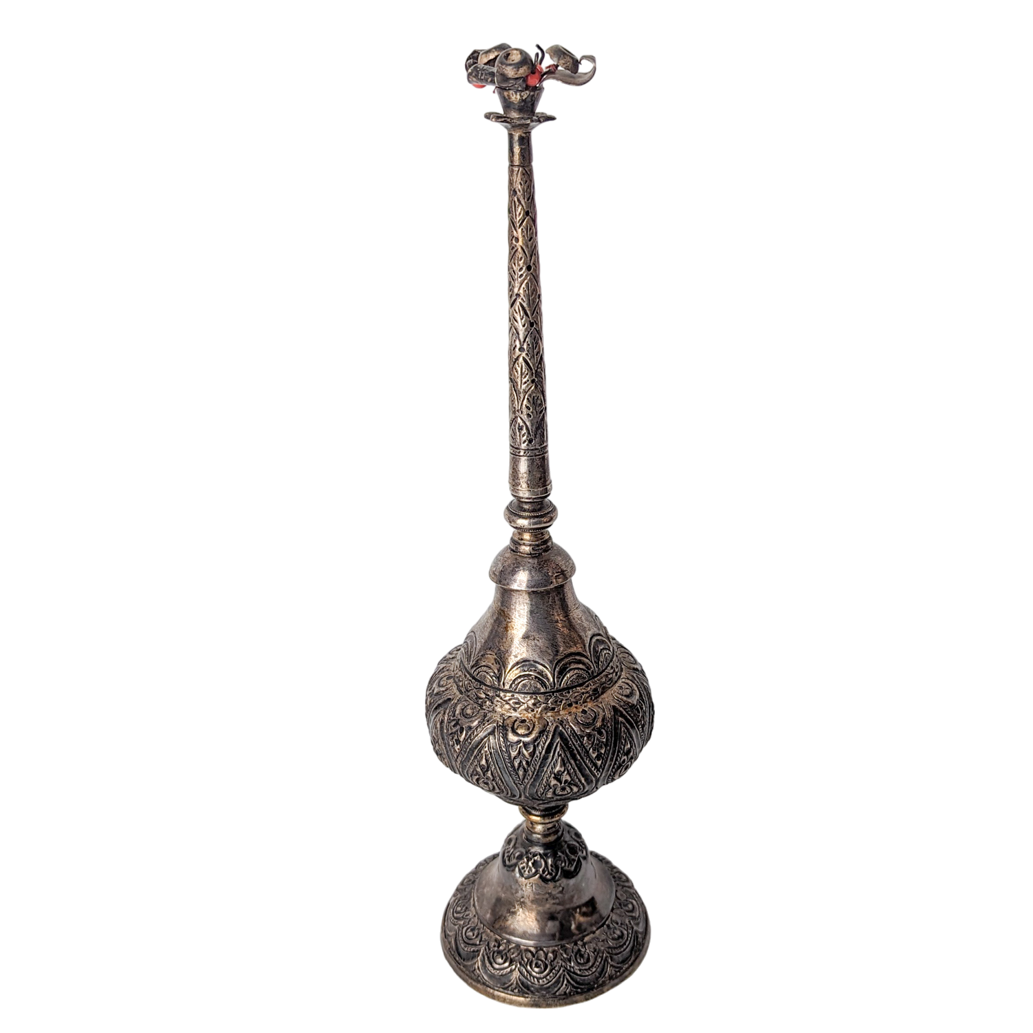 Antique Repousse Silver Rose Water Sprinkler