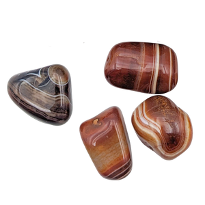 Red Banded Agate Palm Stone