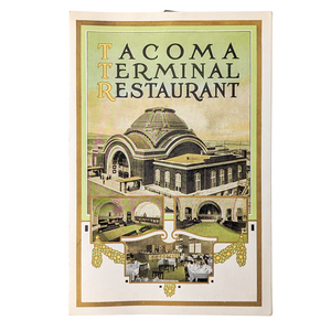 Rare Vintage Tacoma Terminal Restaurant Menu