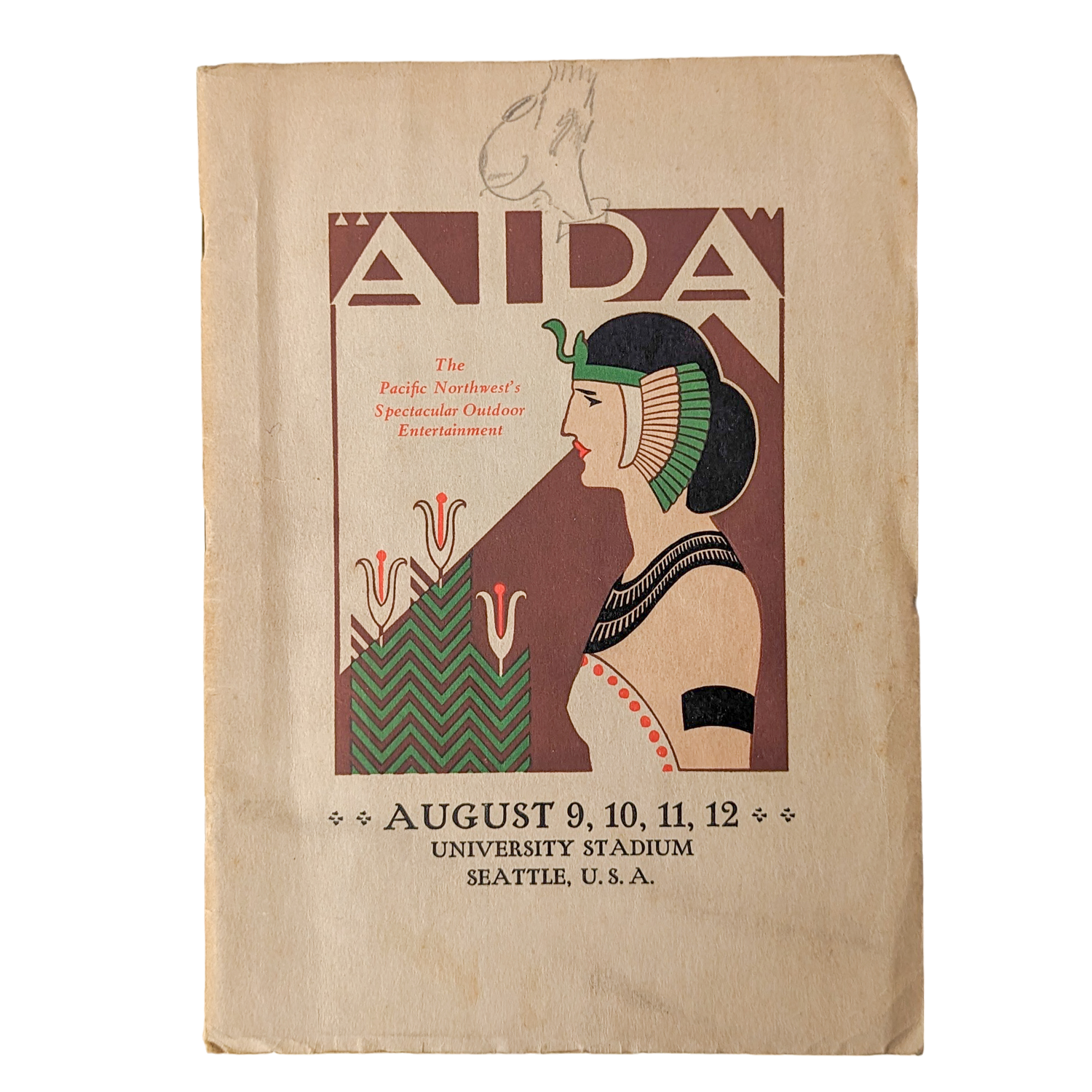 Rare Antique Aida Opera Program from Seattle