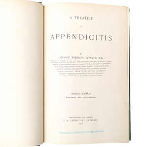 Antique 1902 Medical Book: A Treatise on Appendicitis