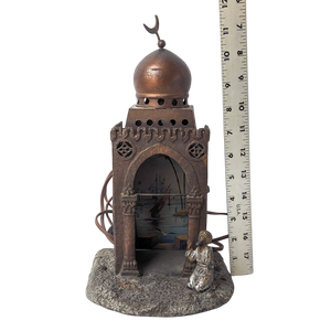 Antique Austrian Cold Painted Bronze Mosque Lamp