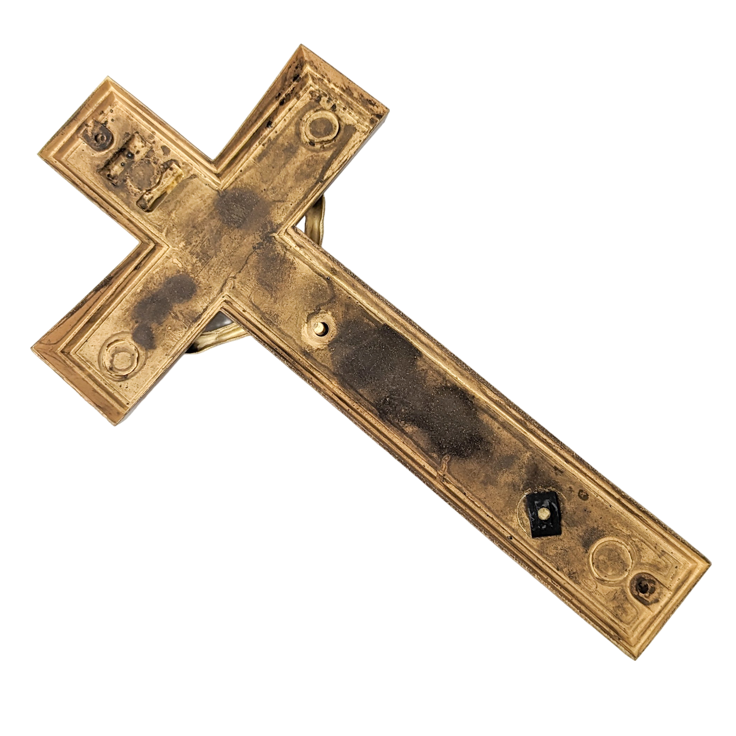 Vintage Cast Brass Casket Crucifix