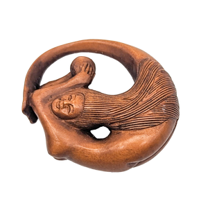 Hand Carved Boxwood Mermaid Netsuke