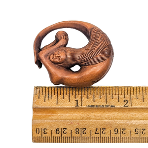 Hand Carved Boxwood Mermaid Netsuke