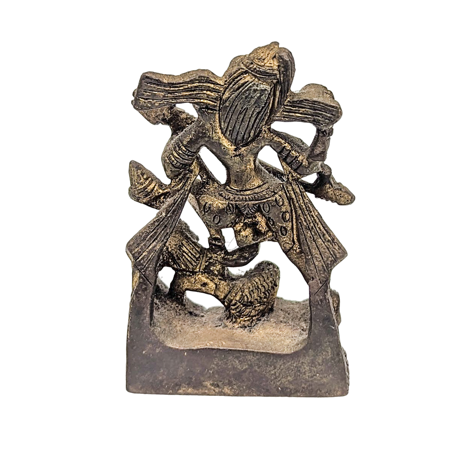 Vintage Bronze Kali Standing on Shiva Figurine