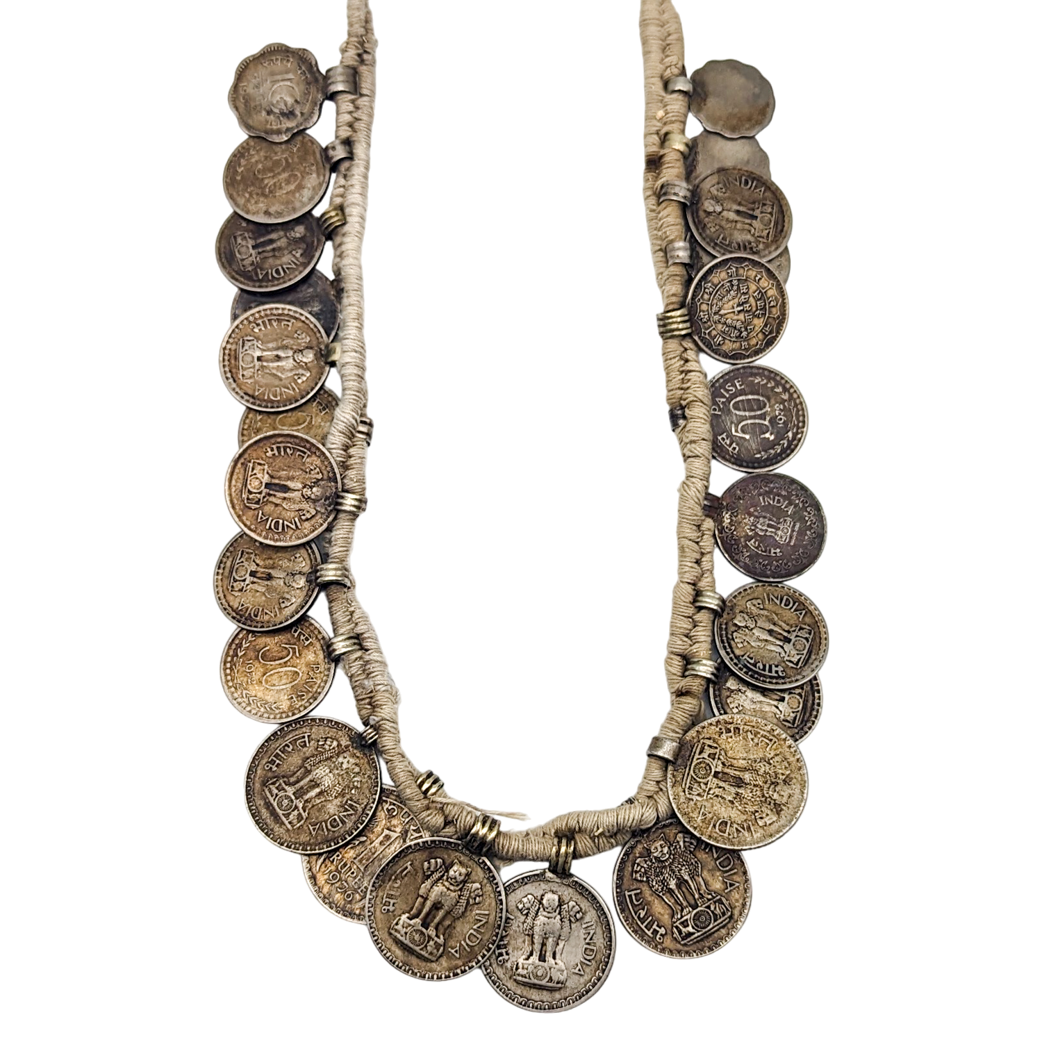 Vintage Rupee Coin Necklace from India