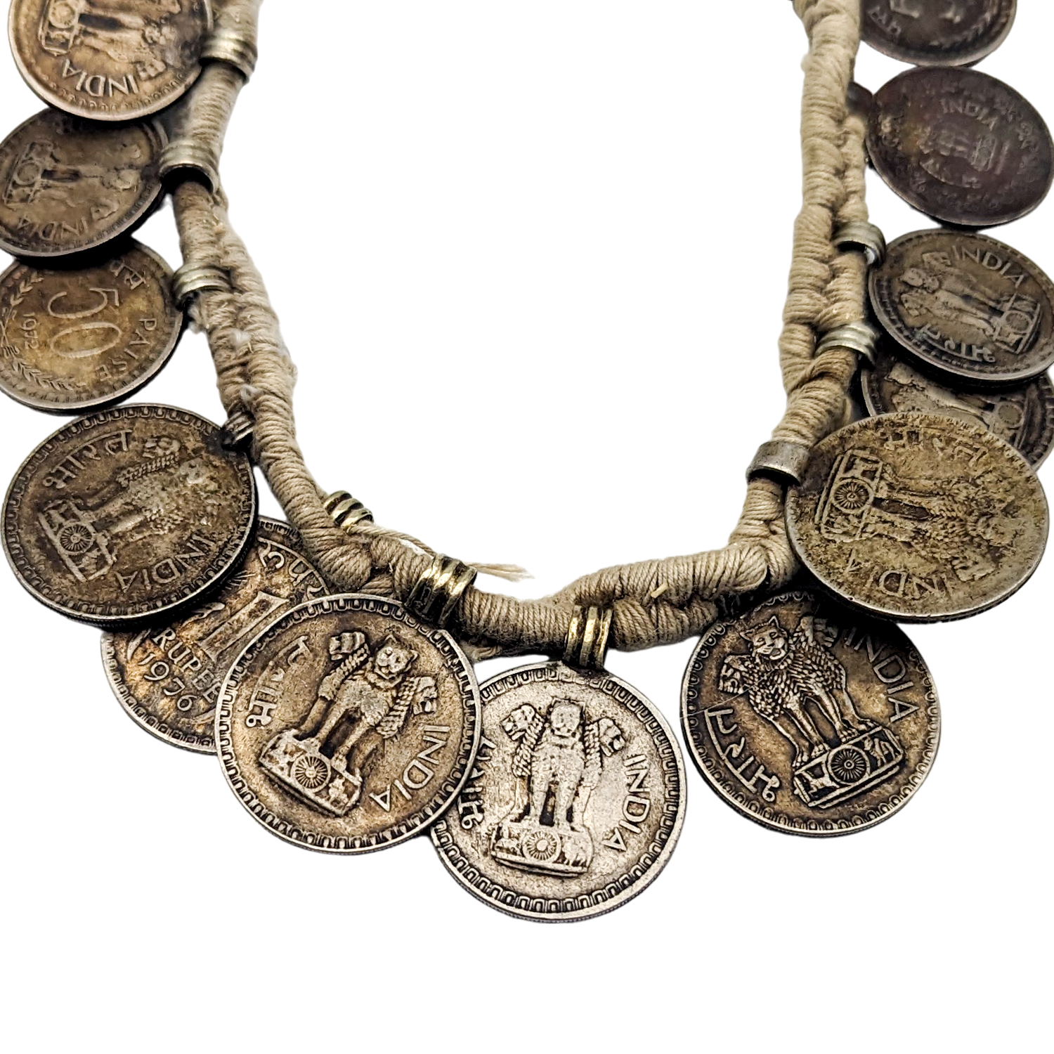 Vintage Rupee Coin Necklace from India