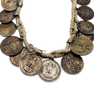 Vintage Rupee Coin Necklace from India