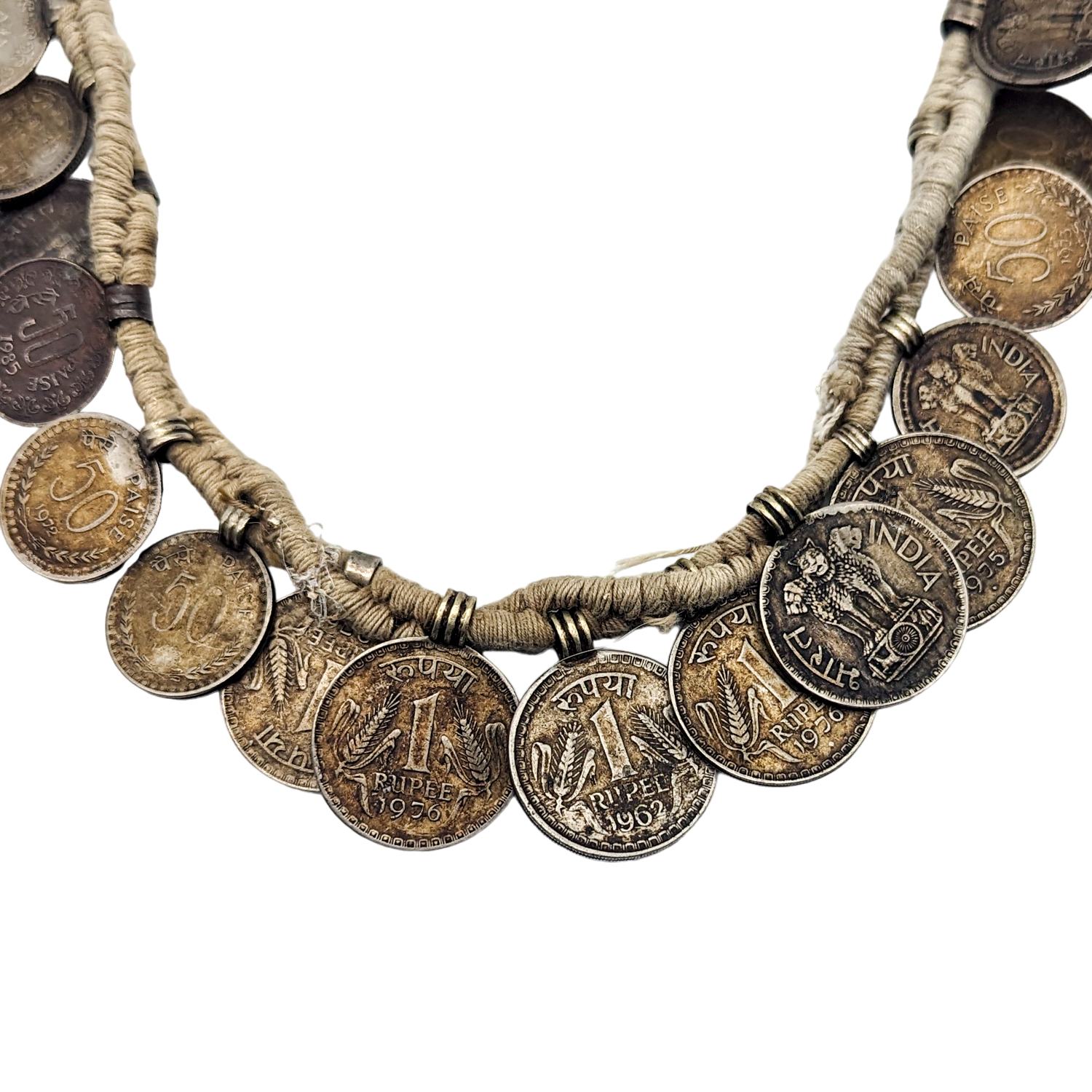 Vintage Rupee Coin Necklace from India