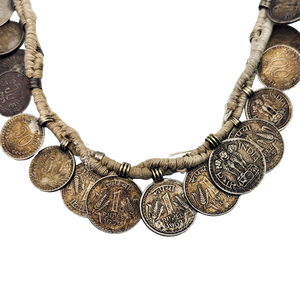 Vintage Rupee Coin Necklace from India