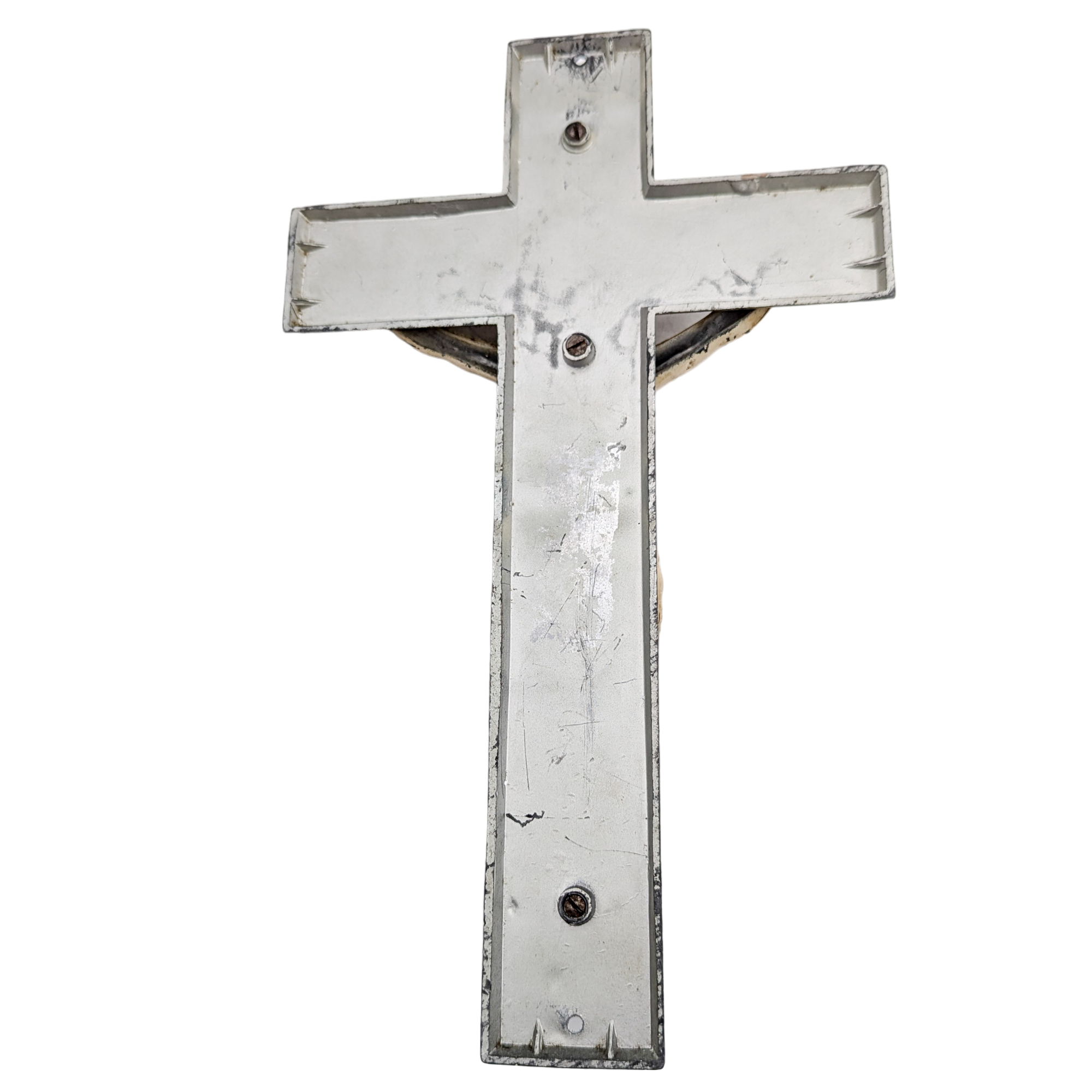 Large Vintage Cast Metal Casket Crucifix