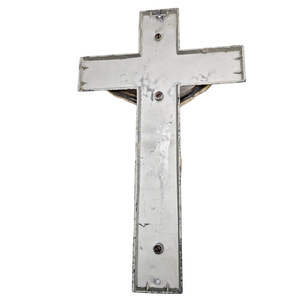 Large Vintage Cast Metal Casket Crucifix