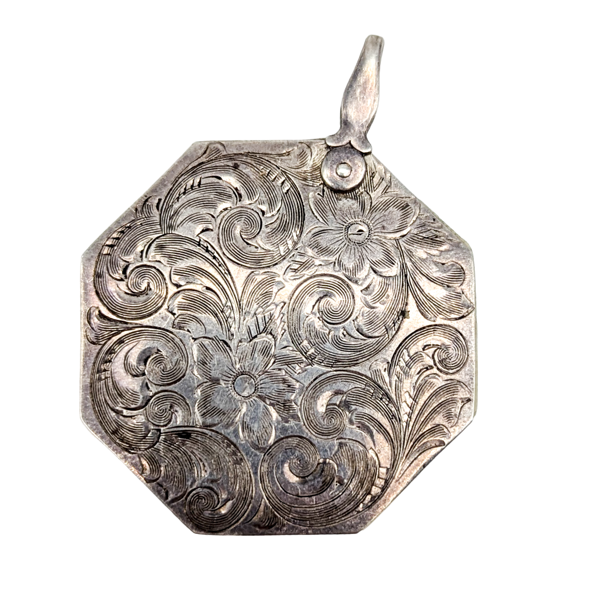 Antique Victorian Sterling Silver Notepad Pendant