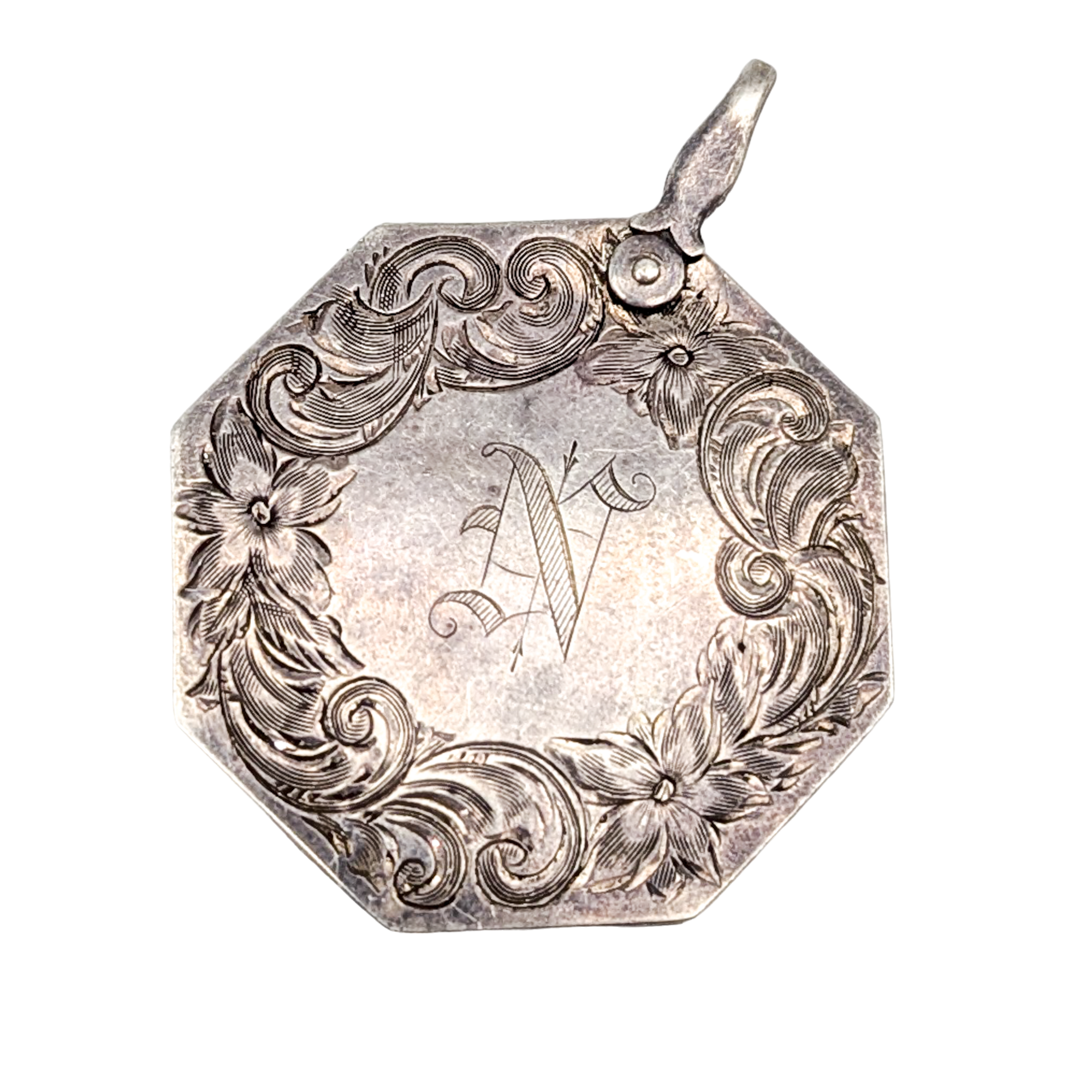 Antique Victorian Sterling Silver Notepad Pendant