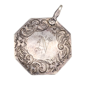 Antique Victorian Sterling Silver Notepad Pendant