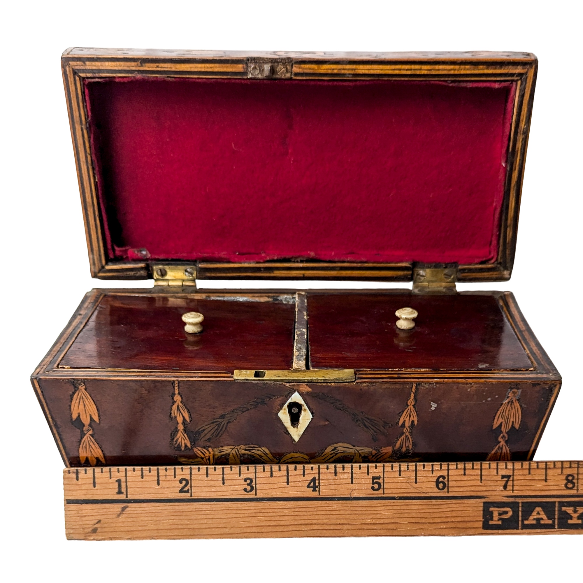 Antique Georgian Inlaid Wood Tea Caddy