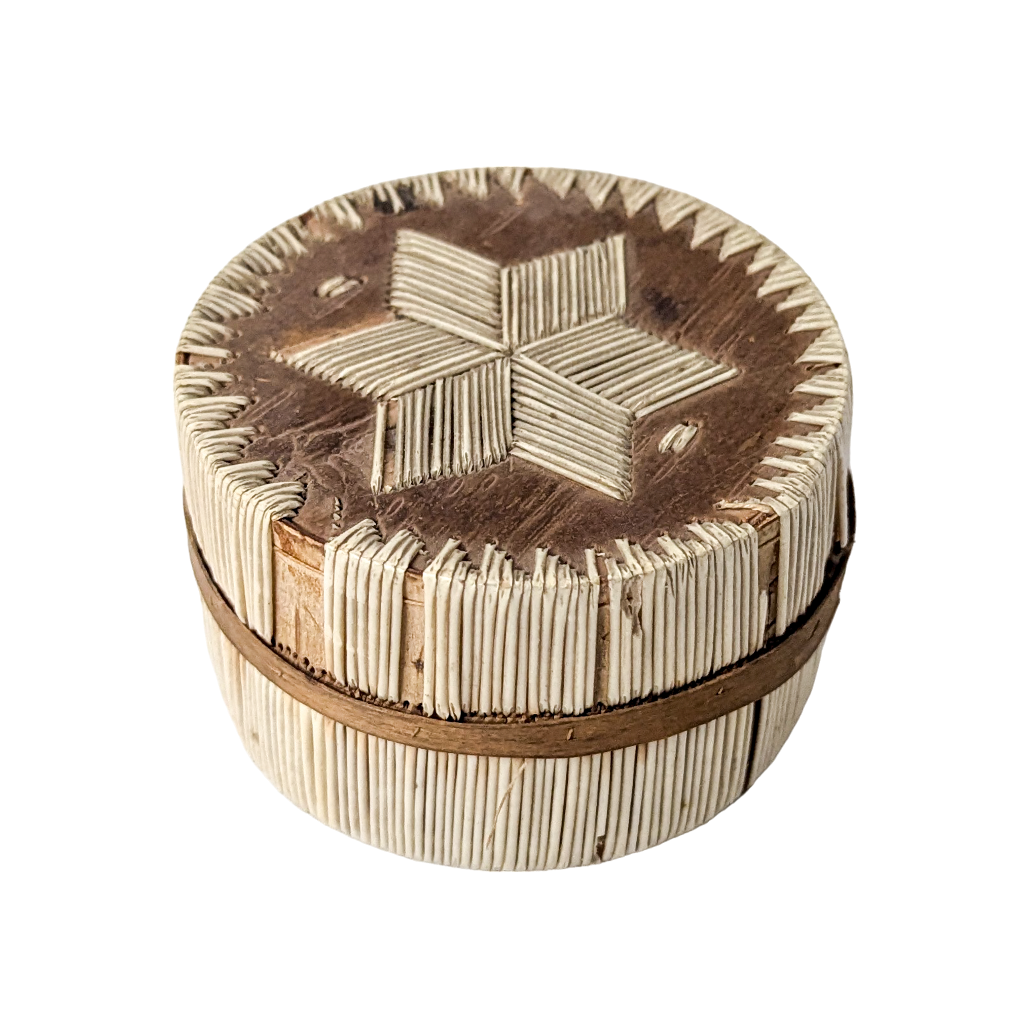 Vintage Ojbwe Birch Bark & Porcupine Quill Box