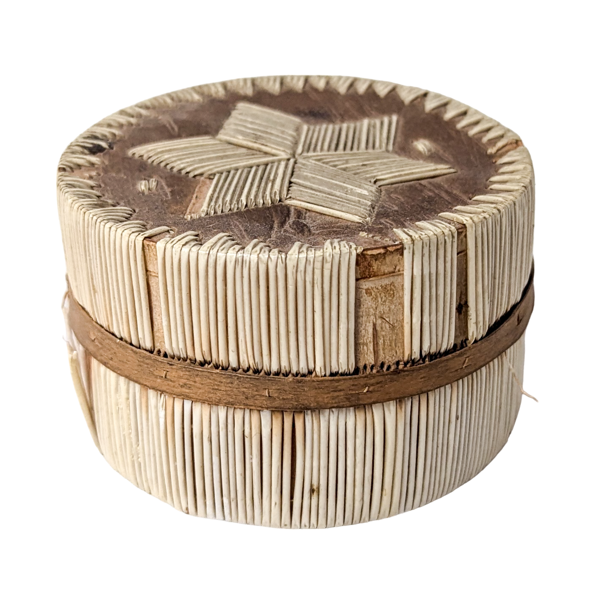 Vintage Ojbwe Birch Bark & Porcupine Quill Box