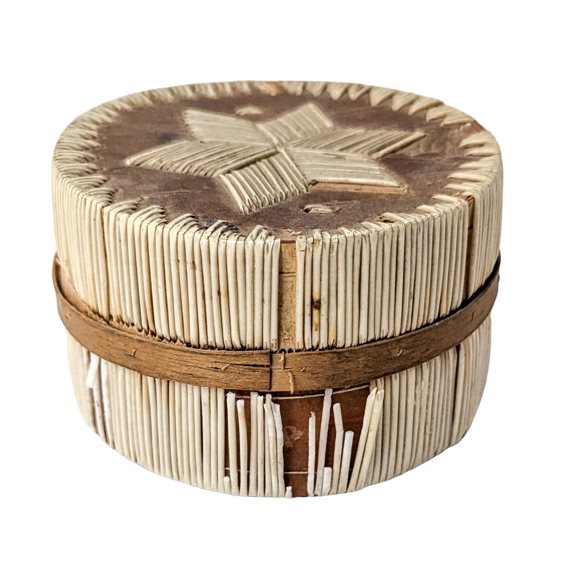 Vintage Ojbwe Birch Bark & Porcupine Quill Box