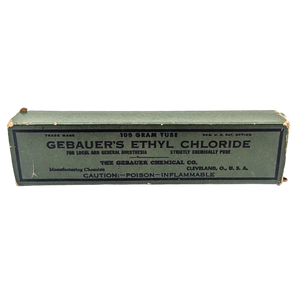 Antique Gebauer's Ethyl Chloride 100 Gram Tube