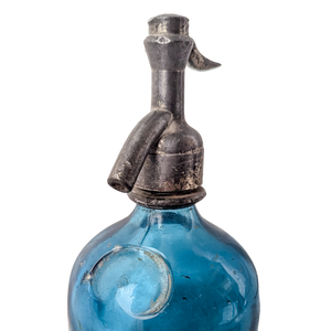 Antique Argentine Blue Glass Soda Spritzer Bottle