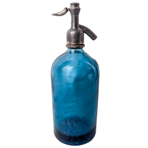 Antique Argentine Blue Glass Soda Spritzer Bottle